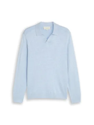 Tom Tailor - Strickpullover mit Polokragen Pale Blue Mélange - Gr. - XXL