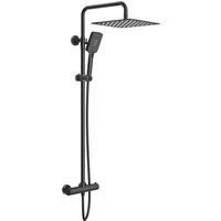 Rainsworth Duschsystem mit Thermostat, 3 Strahlart(en), komplett-set, 92-126 cm Duschstangen Edelstahl Duschamaturenset Wassersparend