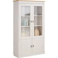 OTTO home Vitrine Indra aus massiver Kiefer, FSC®, Höhe 145 cm, dezentes Ornament