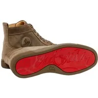CHRISTIAN LOUBOUTIN Sneakers Louis Spikes Flat Suede Schuhe High Top Suede Turnschuhe Sneaker Signatur rote Gummisohle, mit Spike-Verzierungen