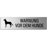 OFFORM DESIGN Hinweisschild Warnung vor dem Hunde 15x4 cm Aluminium Edelstahloptik, (1 St)
