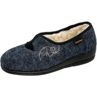 Fischer-Markenschuh Dora Hausschuh zum Schlupfen, Schurwollfutter, Wollfilz, wärmend