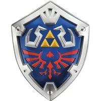 Disguise Kostüm Link-Schild für Kinder Zelda-Accessoire Cosplay blau-silber-rot 48 x
