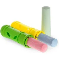BetterWay Malkreide HALTER für SAUBERE FINGER und HÄNDE Jumbo Straßenmalkreide 2,5 cm Dm., (Gehweg Kreide für Kinder, 2 bequeme Kreidehalter Griffe + Kreidestifte), schöne Farben abwaschbar Chalk Holder Sidewalk