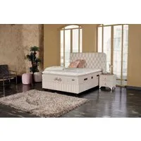 Pointhome Boxspringbett Set, Bss Bedding, Fluffy, Bett-Set ohne oder mit Nachttischen (1x H3 Matratze, 2x Bettkasten, 1x Bettkopfteil, 2 optionale Nachttisch), 7 Zonen Allergenfrei & Atmungsaktiv, Orthopädische Matratze mit Topper