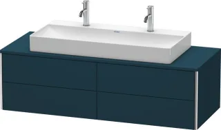 Duravit XSquare Konsolenwaschtischunterbau wandhängend Nachtblau Seidenmatt 1400x548x400 mm - XS4915 XS4915M9898
