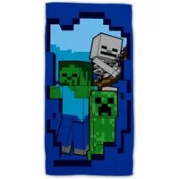Minecraft Strandtuch Baumwolle Strandtuch Frottee Badetuch mit Premium Druck, 70x140 cm