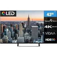 Smart Tech 43QV02V QLED-Fernseher (108 cm/43 Zoll, 4K Ultra HD, VIDAA Smart TV, VIDAA Smart TV, HDR, Bluetooth, Triple-Tuner)