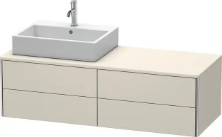 Duravit XSquare Konsolenwaschtischunterbau wandhängend Taupe Matt 1400x548x400 mm - XS4913L9191 XS4913L9191