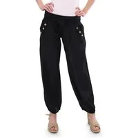 malito more than fashion Haremshose malito Damen Pumphose mit Bindegürtel 3418 Aladinhose Sommerhose mit elastischem Bund & Bindegürtel Einheitsgröße