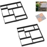 FIVMEN Fundamentrahmen Gehweg Form DIY Pflasterform, Betonformen Garten Schablone, für Terrassenplatten Beton Gießform, (2-St), Gehwegplatten Pflastersteine streichen, Garten Trittsteine