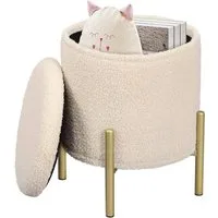 EUGAD Sitzhocker (1 St), mit Stauraum faltbar, Polsterhocker aus Teddyfleece