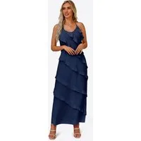 Imily Bela Maxikleid Damen Sexy Rückenfreie Partykleider (Packung, 1-tlg., 1per-Pack) mit Rüschen