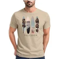 Neverless Print-Shirt Herren T-Shirt California Surf Paradise Surfboards Grafik Foto Print mit Print