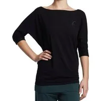 ESPARTO Yogashirt Halbarmshirt Sadaa in Bio-Baumwolle Wohlfühlshirt mit breitem Schulterausschnitt (U-Boot-Ausschnitt)