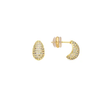 Luxenter Ohrringe mit 18-karätiger Gelbgoldbeschichtung und Brillantstrass – Kincon