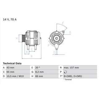 Bosch Lichtmaschine Citroen Fiat Peugeot Suzuki 0986038740