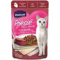 Vitakraft Katzenfutter Poesie DeliSauce, Herz, 23 Beutel, Nassfutter für: Katzen