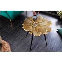 riess-ambiente Beistelltisch GINKGO LEAFS 60cm gold / schwarz (Einzelartikel, 1-St), Wohnzimmer · Metall · handmade · Vintage
