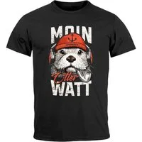 Neverless Print-Shirt Herren T-Shirt Moin Grafik Otter Aufdruck Printshirt Norden Maritim mit Print