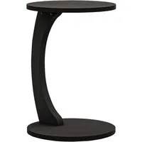 en.casa Beistelltisch, »Holeby« C-Form mit 4 Rollen rund 56 x Ø 38 cm Schwarz, matt