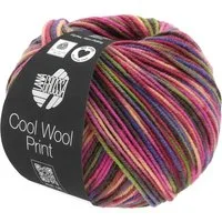 LANA GROSSA COOL WOOL PRINT Häkelwolle, 160 m (pflegeleichtes Strickgarn aus extrafeiner Merinowolle), 50 g