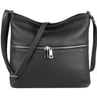 ITALYSHOP24 Schultertasche Made in Italy Damen Leder Tasche Cross Over Body Bag Umhängetasche, leichte schmale Brusttasche Shopping Reise Urlaub Ausgehen Freizeit