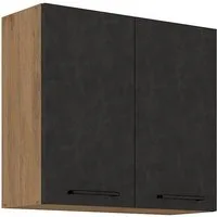 Küchen-Preisbombe Hängeschrank 80 cm Küche Vigo Matera Grau + Eiche Lancelot Küchenzeile Küchenblock