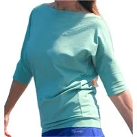 ESPARTO Yogashirt Halbarmshirt Sadaa in Bio-Baumwolle Wohlfühlshirt mit breitem Schulterausschnitt (U-Boot-Ausschnitt)