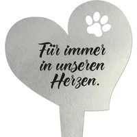 younikat Dekofigur Grabstecker aus Edelstahl I Grabschmuck Herz 17 cm I you0082