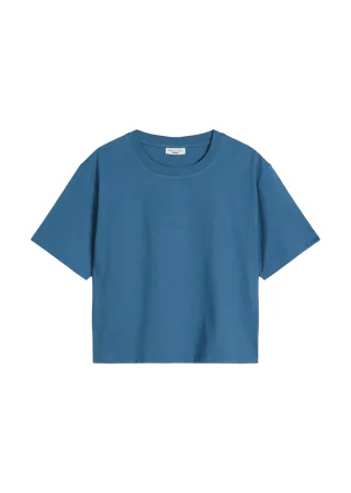 Marc OPolo DENIM - T-Shirt mit Broderie Anglaise relaxed Endless Sea - Gr. - XL