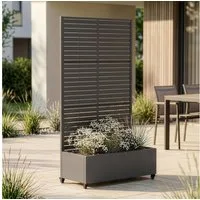 casa.pro Blumenkasten, »Nodepp« mit Sichtschutz 4 Rollen 190x82x38 cm Stahl Anthrazitgrau