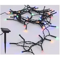 Spetebo LED-Lichterkette Solar Draht Lichterkette bunt - 7 m / 50 LED, 50-flammig, Deko Beleuchtung mehrfarbig für Garten und Balkon