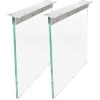 DELIFE Tischbein Glas, (2er-Set) Tischgestell