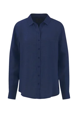 FYNCH-HATTON - BLOUSE LINEN MELANGE galaxy blue - Gr. - 36