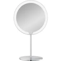 blomus LED-Lichtspiegel -MODO- LED Kosmetikspiegel: Designer LED Spiegel mit 5-fachem Zoom, Dimmbar, 5-fach Zoom, 3000-6000K, Akku, LED Leuchtring, IP44, Schwenkbar