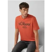 s.Oliver Kurzarmshirt T-Shirt Baumwoll-T-Shirt mit Logo-Print