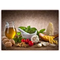 LYSCO Poster XXL 100 x 70cm (F-228) Nudeln mit Pesto, Küchenposter (DIN B1), Wandposter Küche (Lieferung gerollt)
