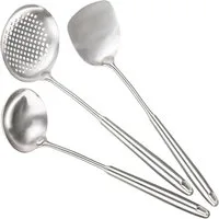 FELIXLEO Kochbesteck-Set Wok Spatel Set 3tlg Edelstahl Kochlöffel Pfannenwender Kelle (1-tlg)
