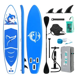 [EU Direct] FunWater 350*84*15CM Load 180KG ISUP With Seat For 2+1 Family Pets Solo Adventure Inflatable Stand Up Paddle