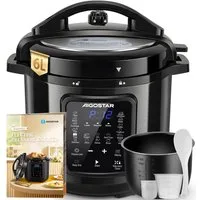 Aigostar Reiskocher 6L Schnellkochtopf, 18-in-1 Multikoche, Pressure Cooker, Rice Cooker, 1000 W, 24h Timer & Warmhalte, Antihaftbeschichtung, 10+ Sicherheitsmerkmale