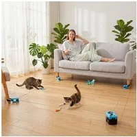 PawHut Tier-Intelligenzspielzeug Simuliertes Katzenjagdspielzeug mit einstellbare Geschwindigkeit, ABS, Automatisches,Ferngesteuertes Katzenlaufband (1-tlg) 14,8 x 11,7 x 10 cm Schwarz