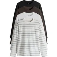 The Set Langarmshirt The Set Slim Fit Baumwoll-Langarmshirts, 4er-Pack (4-tlg)
