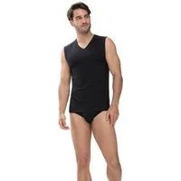 Mey Tanktop Dry Cotton mit V-Ausschnitt, breite Träger, Single Jersey-Qualität