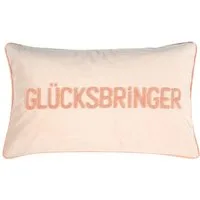 PAD Dekokissen Letters Glücksbringer Sand-Apricot, einfarbig, Schriftzug
