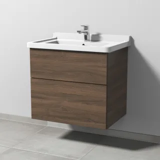Sanipa 3way Waschtischunterbau zu Duravit Starck 3 Waschtisch mit 2 Auszügen, Eiche-Arizona SM71080