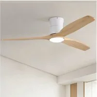 Sofucor Deckenventilator mit Echtholzflügeln und integrierter 18-W-LED, Ø 132 cm, Leiser DC-Motor, dimmbare Farblichtsteuerung & Timer-Funktion