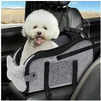 LuxusKollektion Hunde-Autositz Hundeautositz für kleine Hunde mit Aufbewahrungstaschen und Gurt