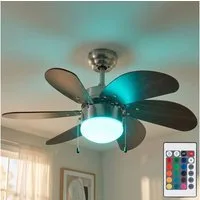 etc-shop Deckenventilator, Deckenventilator Vor-Rücklauf RGB LED Fernbedienung Zugschalter