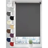 Verdunklungsrollo Seitenzugrollo, Sonello, verdunkelnd, einfach Montage ohne Bohren, freihängend, Klemmfix, 35cm x 100cm Grau Verdunkelungsrollo, Rollos für Fenster, Sonnenschutz